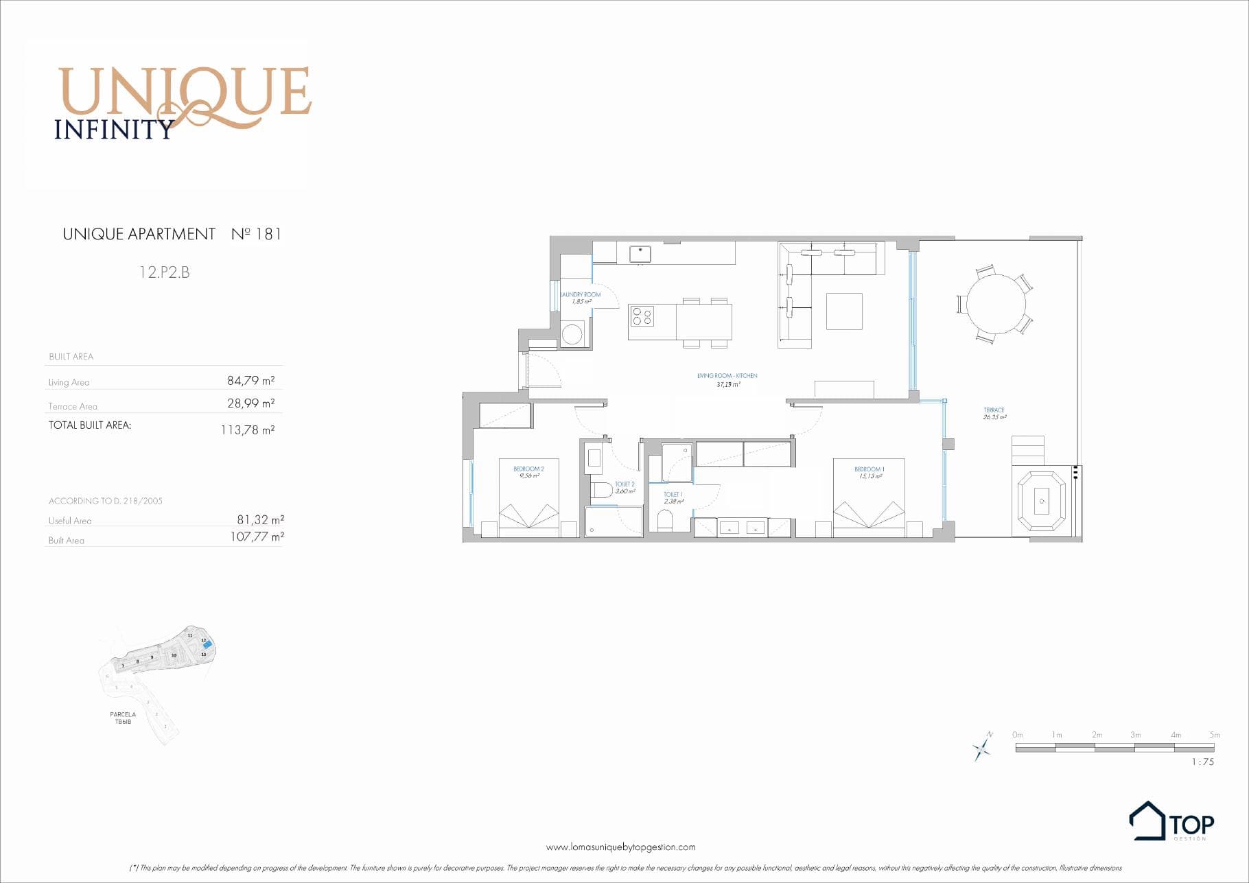 UNIQUE APARTMENT Nº 181 (12.P2.B) · 84.79 m²