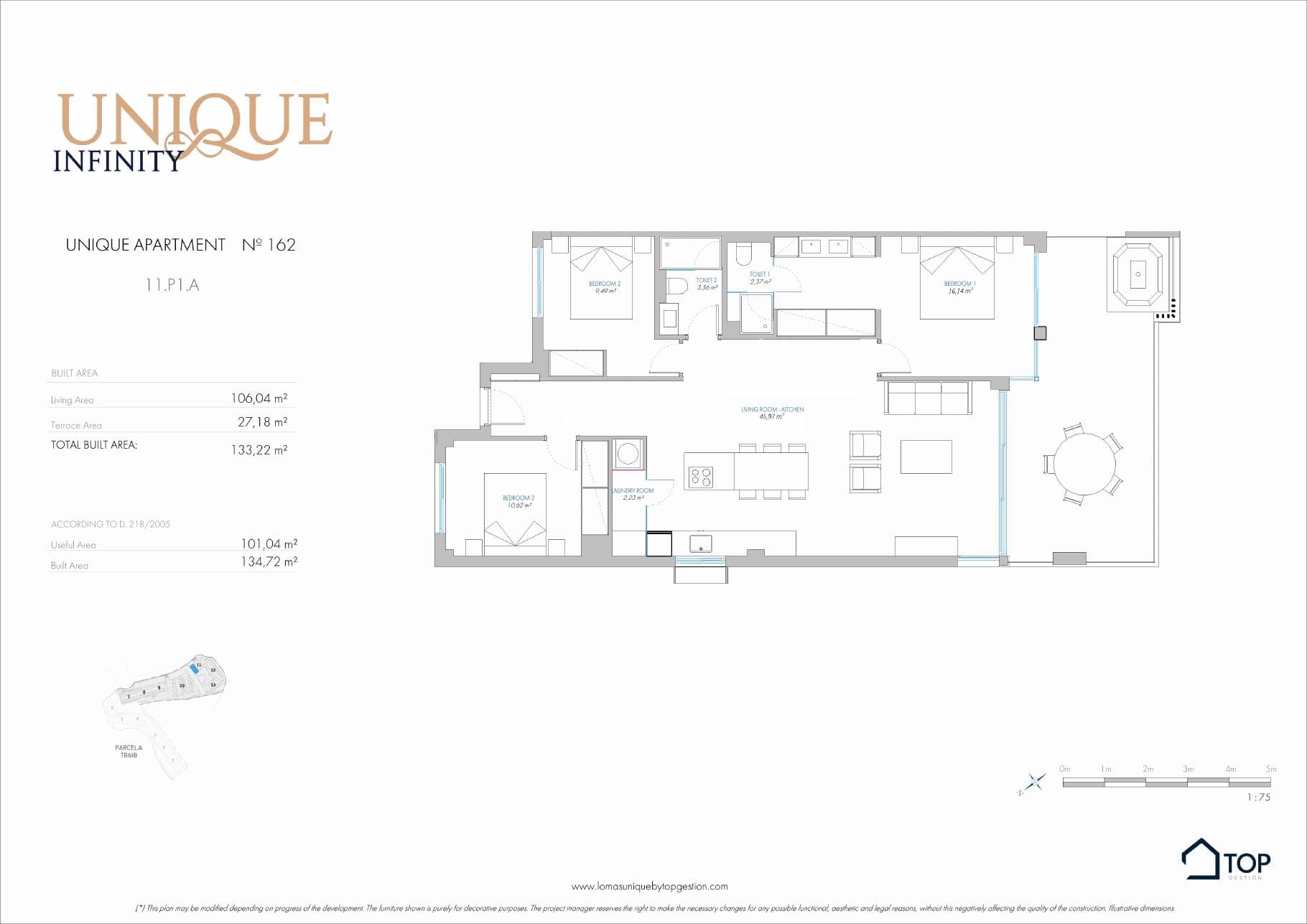 UNIQUE APARTMENT Nº 162 (11.P1.A) · 106.04 m²